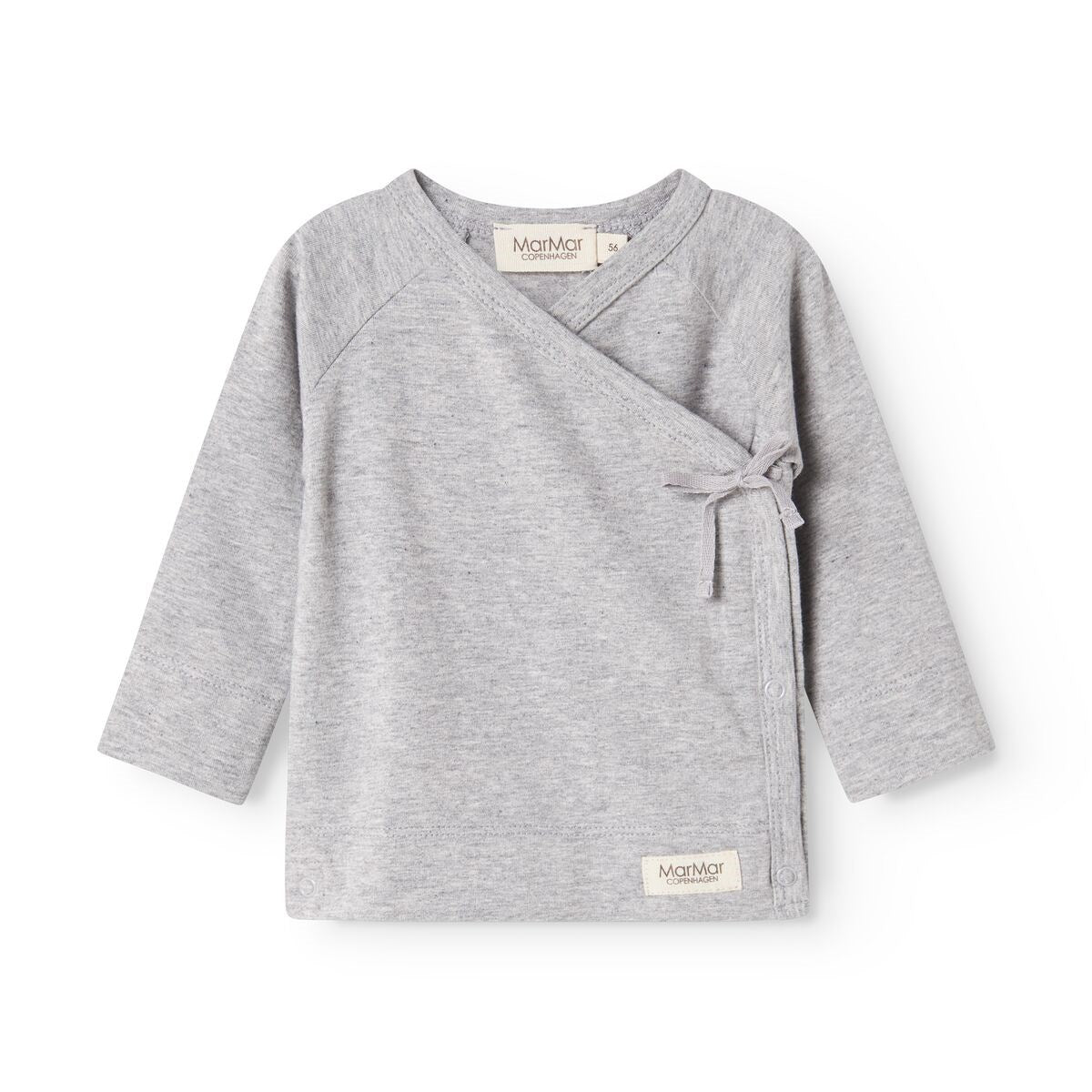 MarMar Modal New Born Light Grey Melange Tut Slå-Om LS Bluse