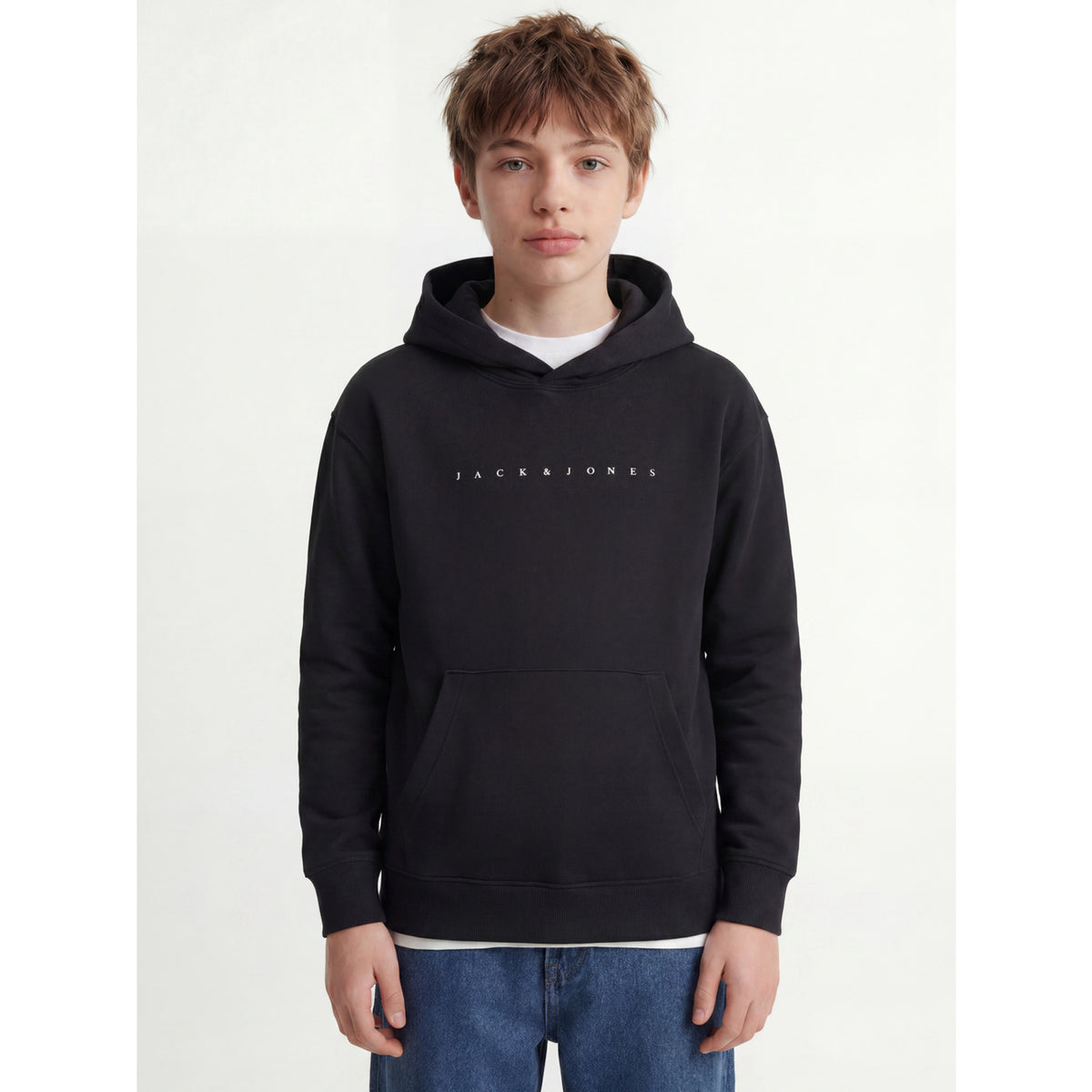 Jack & Jones Black Loose Jjestar Jj Sweat Hætte Noos Jnr