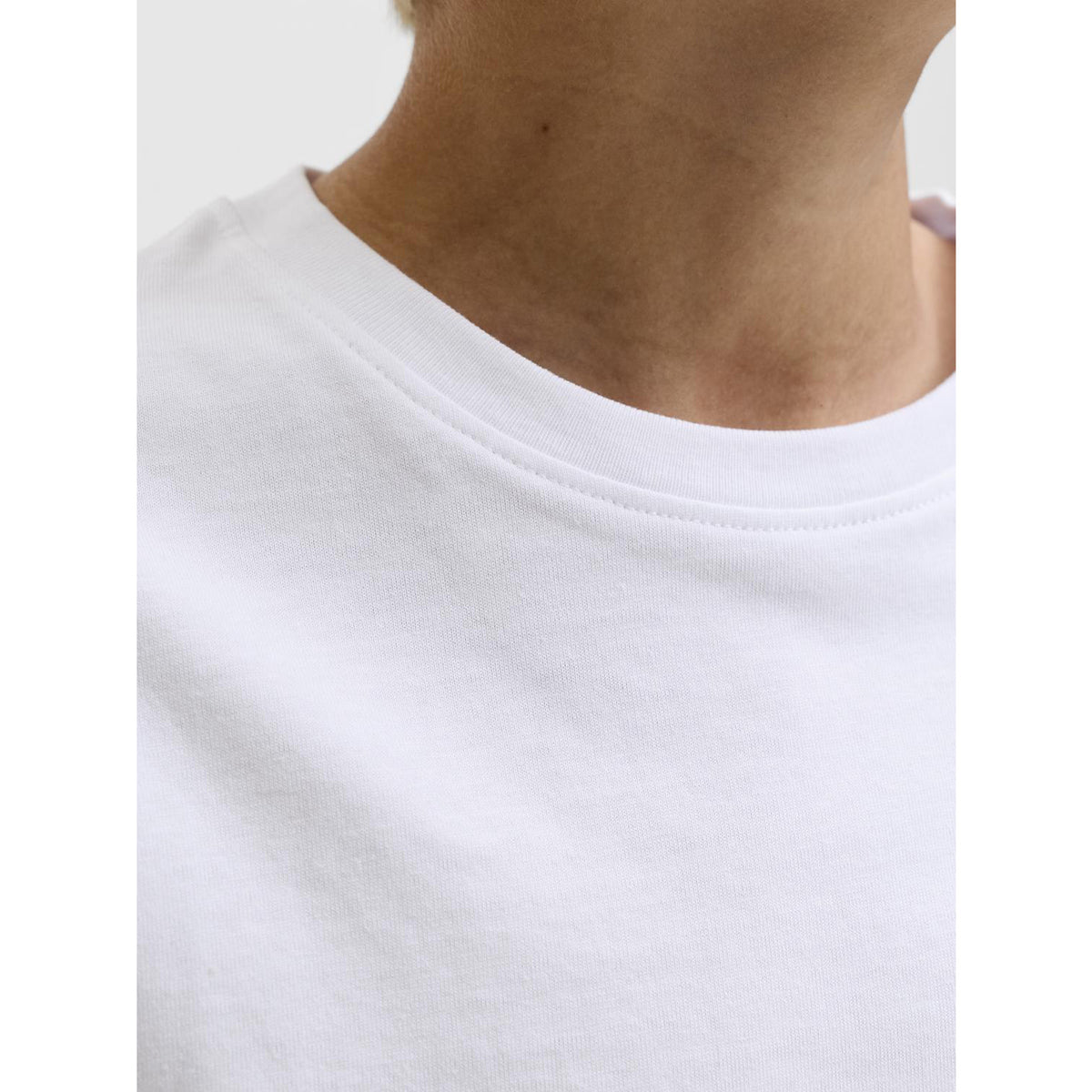Jack & Jones Bright White Jjeorganic Rlx Tee Ls O-Neck Noos Jnr