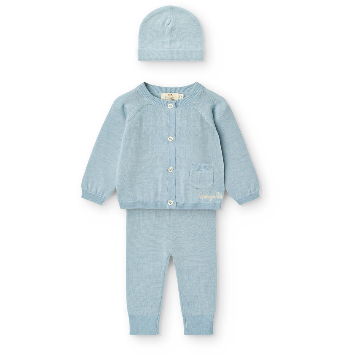 COPENHAGEN COLORS Dusty Blue Classic Merino Baby Sæt