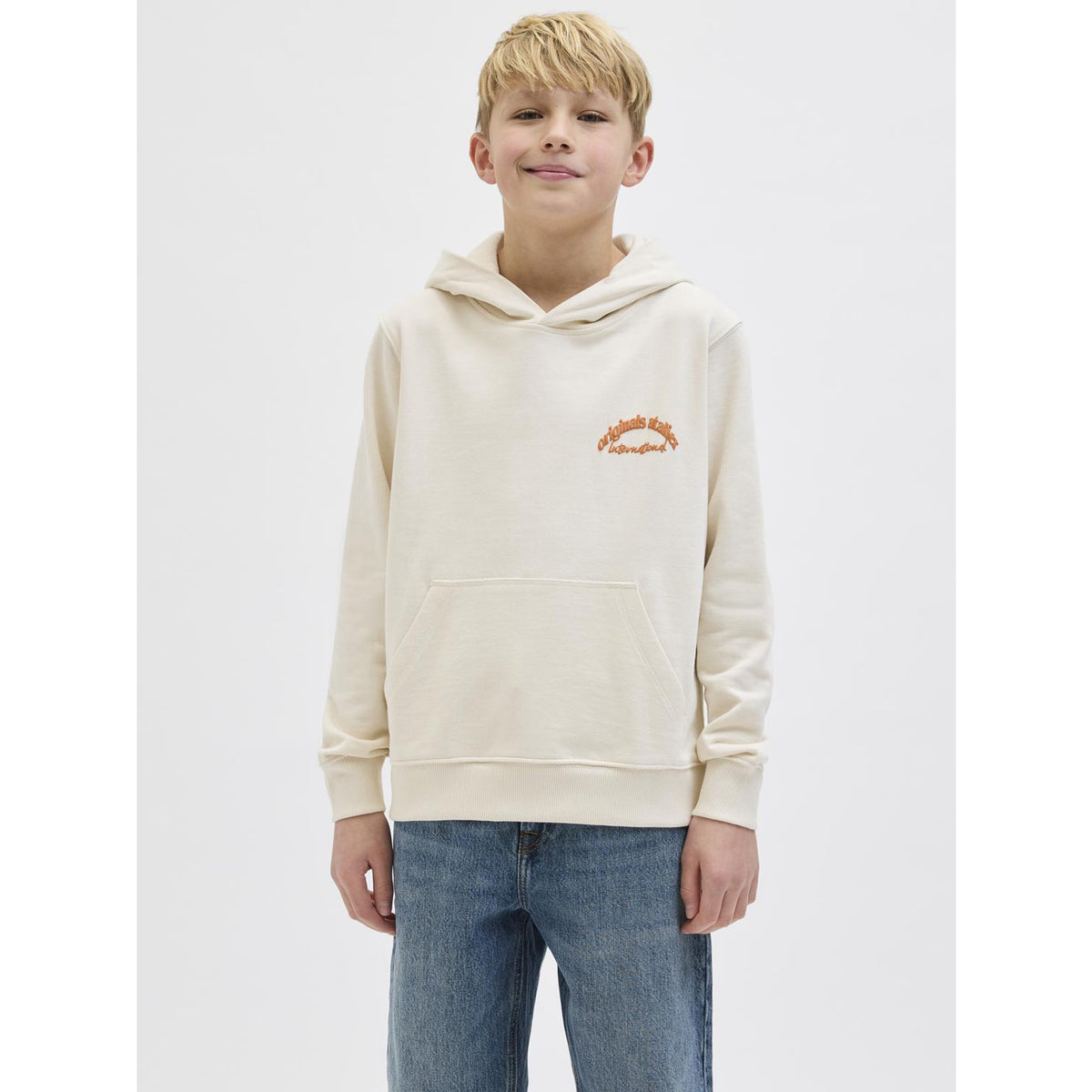 Jack & Jones Antique White Jwhparos Type Sweat Hætte Back Jnr