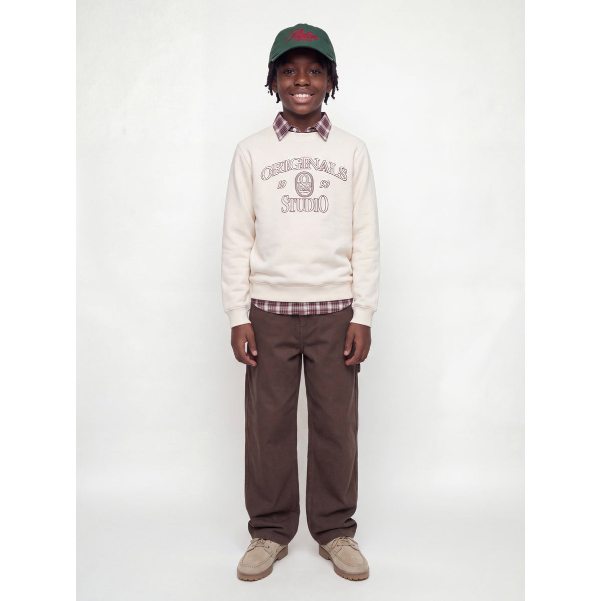 Jack & Jones Antique White Jorchamberi Typo Sweat Crew Neck Jnr