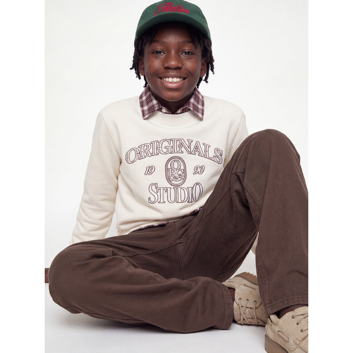 Jack & Jones Antique White Jorchamberi Typo Sweat Crew Neck Jnr