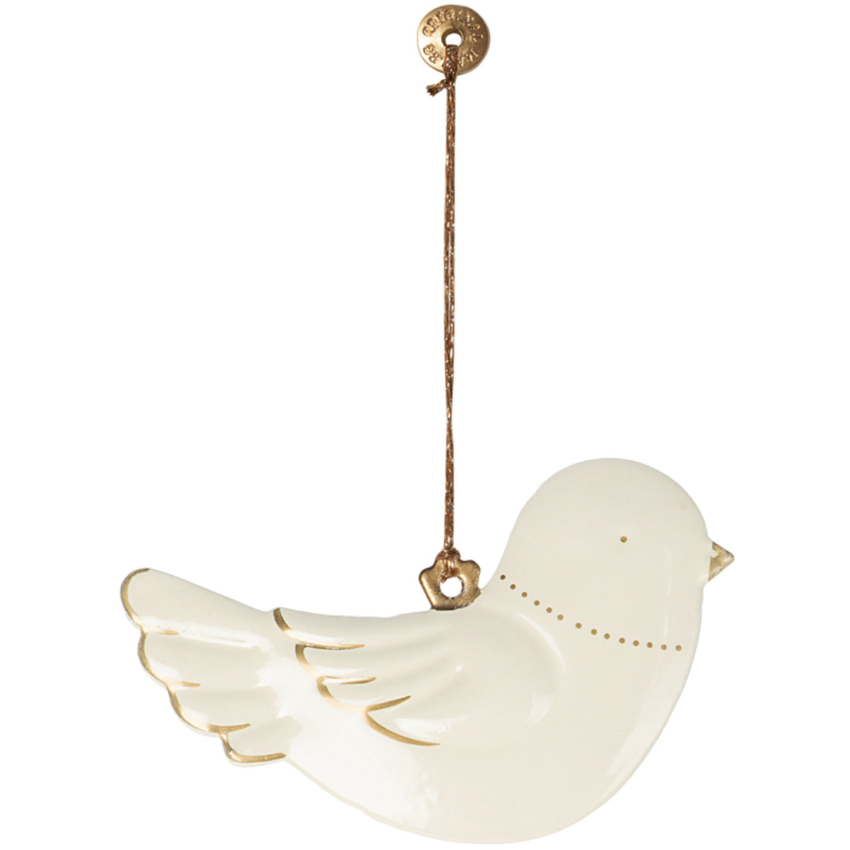 Maileg Metalophæng, Fugl - Off White/Guld