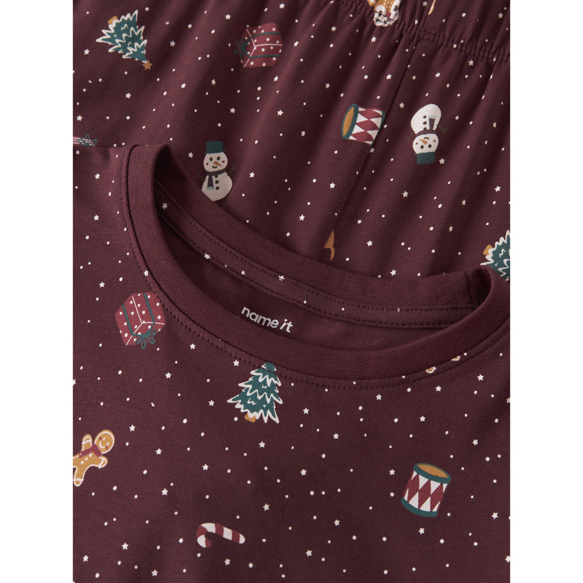 Name It Burgundy Christmas Nknvismas Ls Natsæt