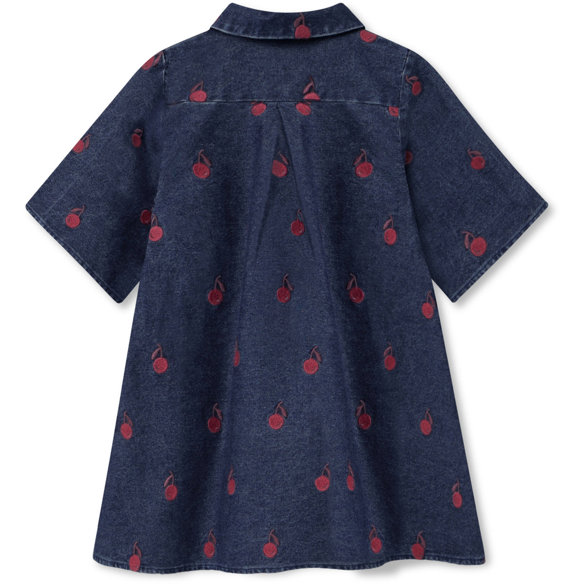 Fliink Dark Denim Blue Donna Embr Skjorte Kjole