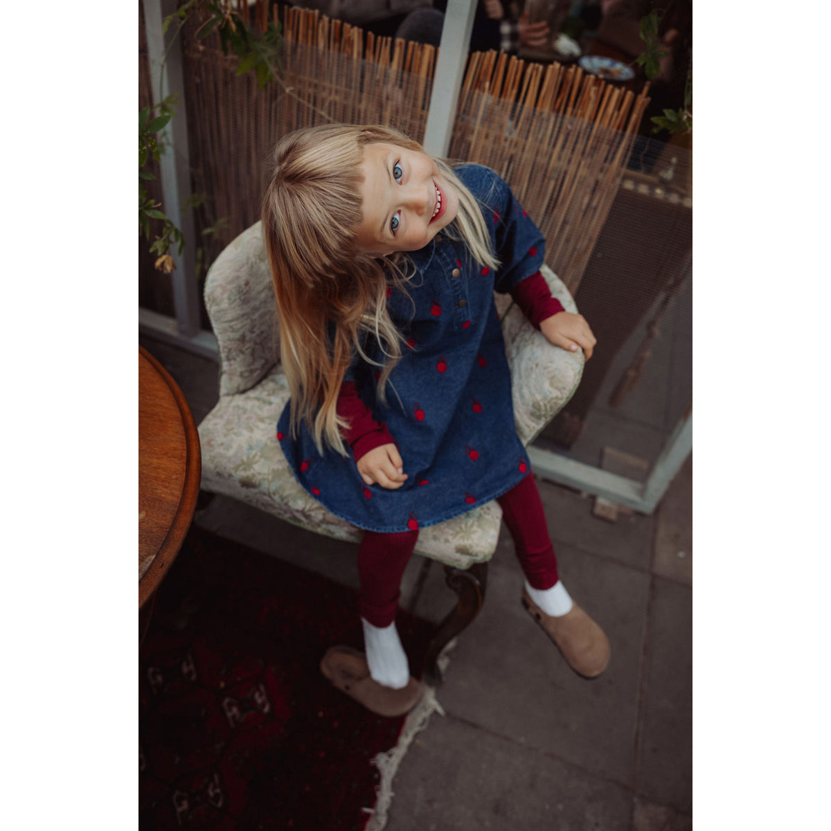 Fliink Dark Denim Blue Donna Embr Skjorte Kjole