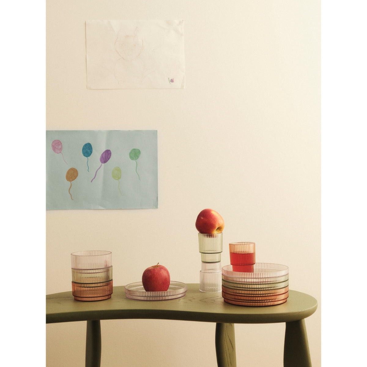 Ferm Living Blush Ripple Børne Spisesæt
