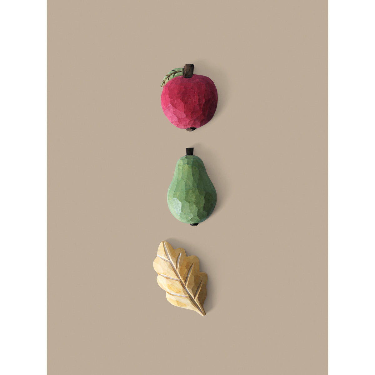 Ferm Living Multi Forest Hand-carved Magnets 3 Pak