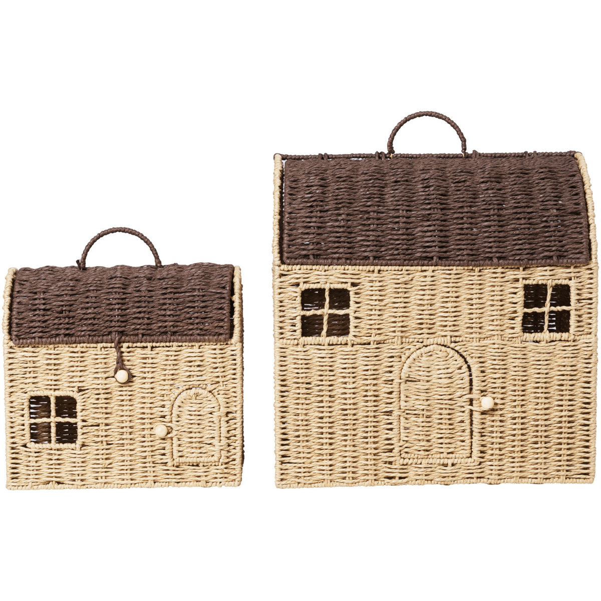 Ferm Living Natural/Dark Brown Casu Opbevaring Houses 2 Pak