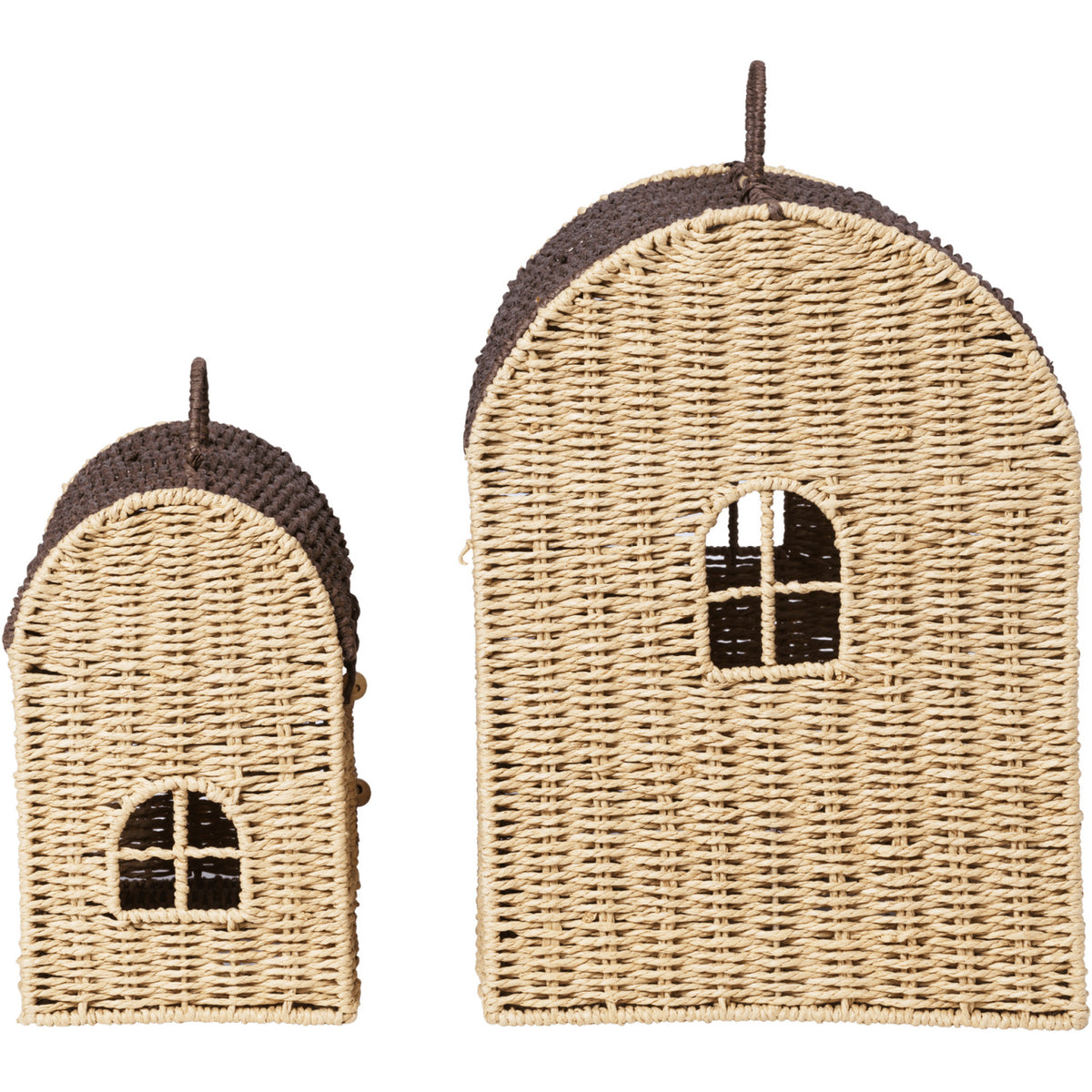 Ferm Living Natural/Dark Brown Casu Opbevaring Houses 2 Pak