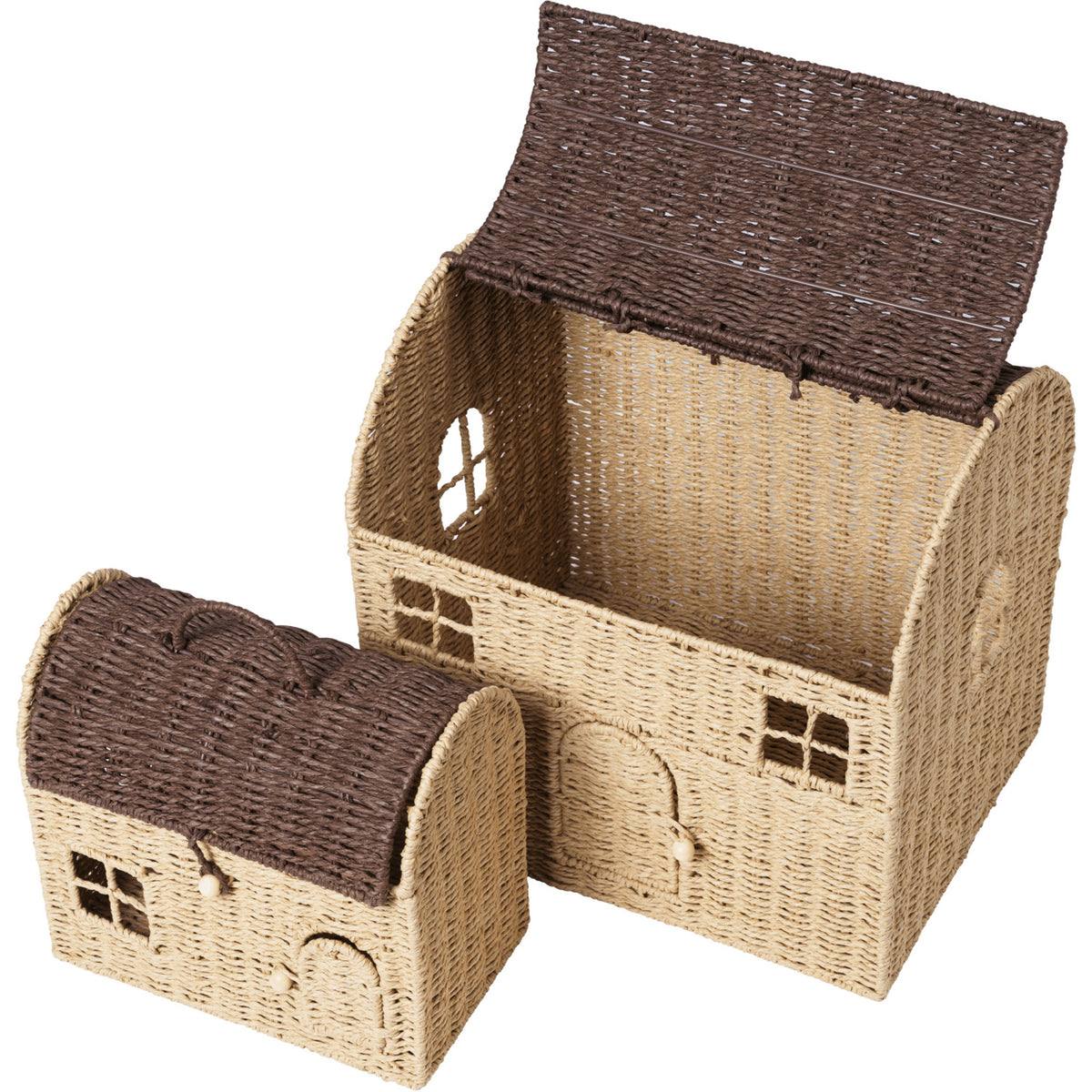 Ferm Living Natural/Dark Brown Casu Opbevaring Houses 2 Pak
