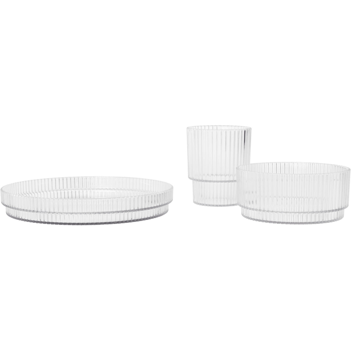 Ferm Living Clear Ripple Børne Spisesæt