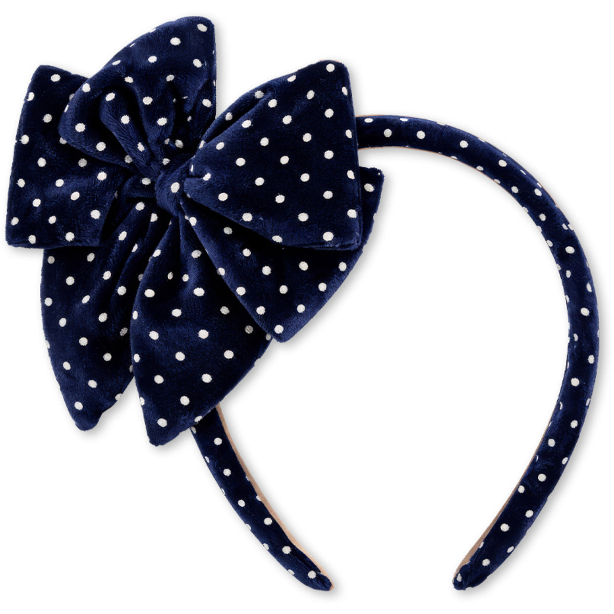 Konges Sløjd Navy Dot Fløjl Bowie Hairbrace