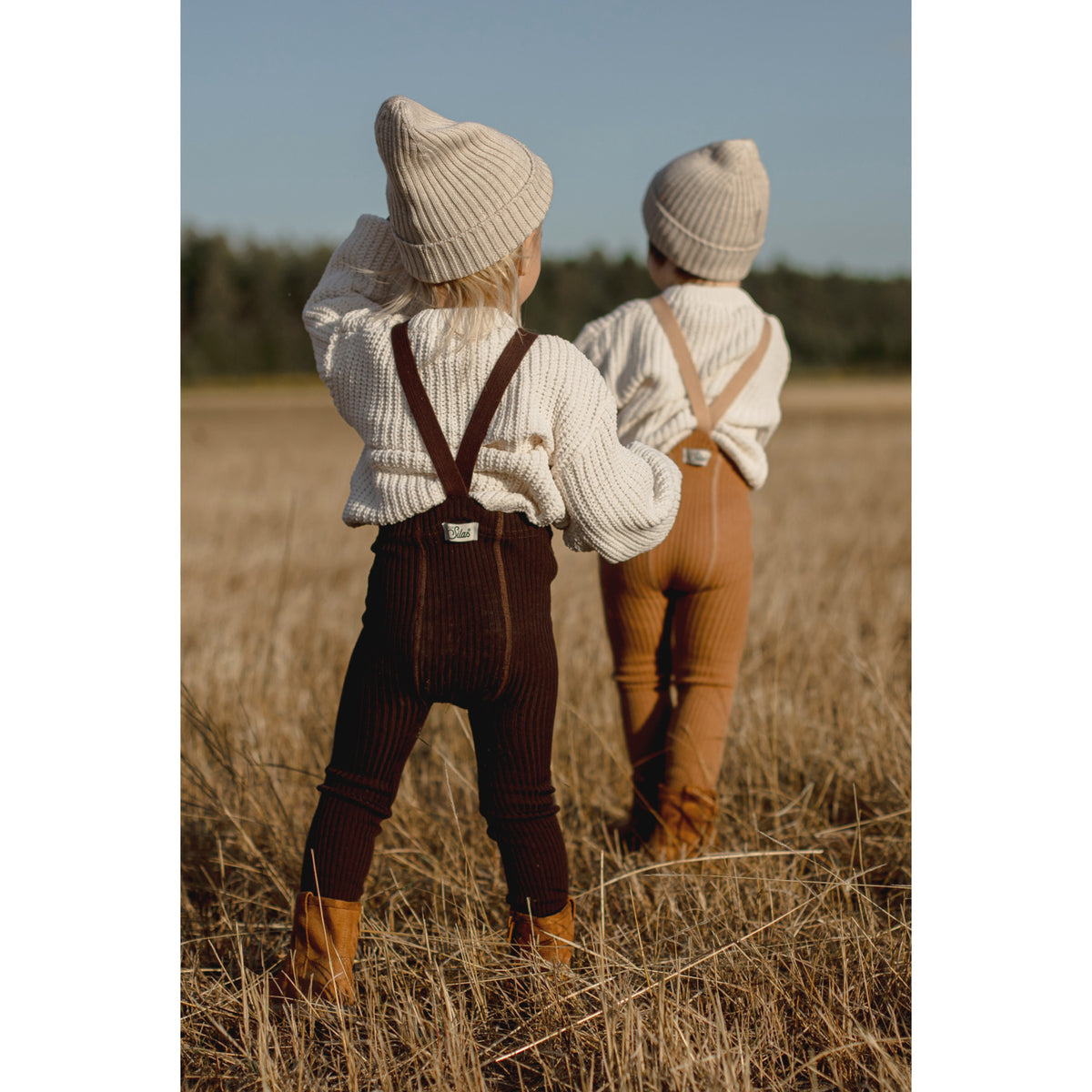Silly Silas Wooly Footless Strømpebukser Med Braces Espresso Brown