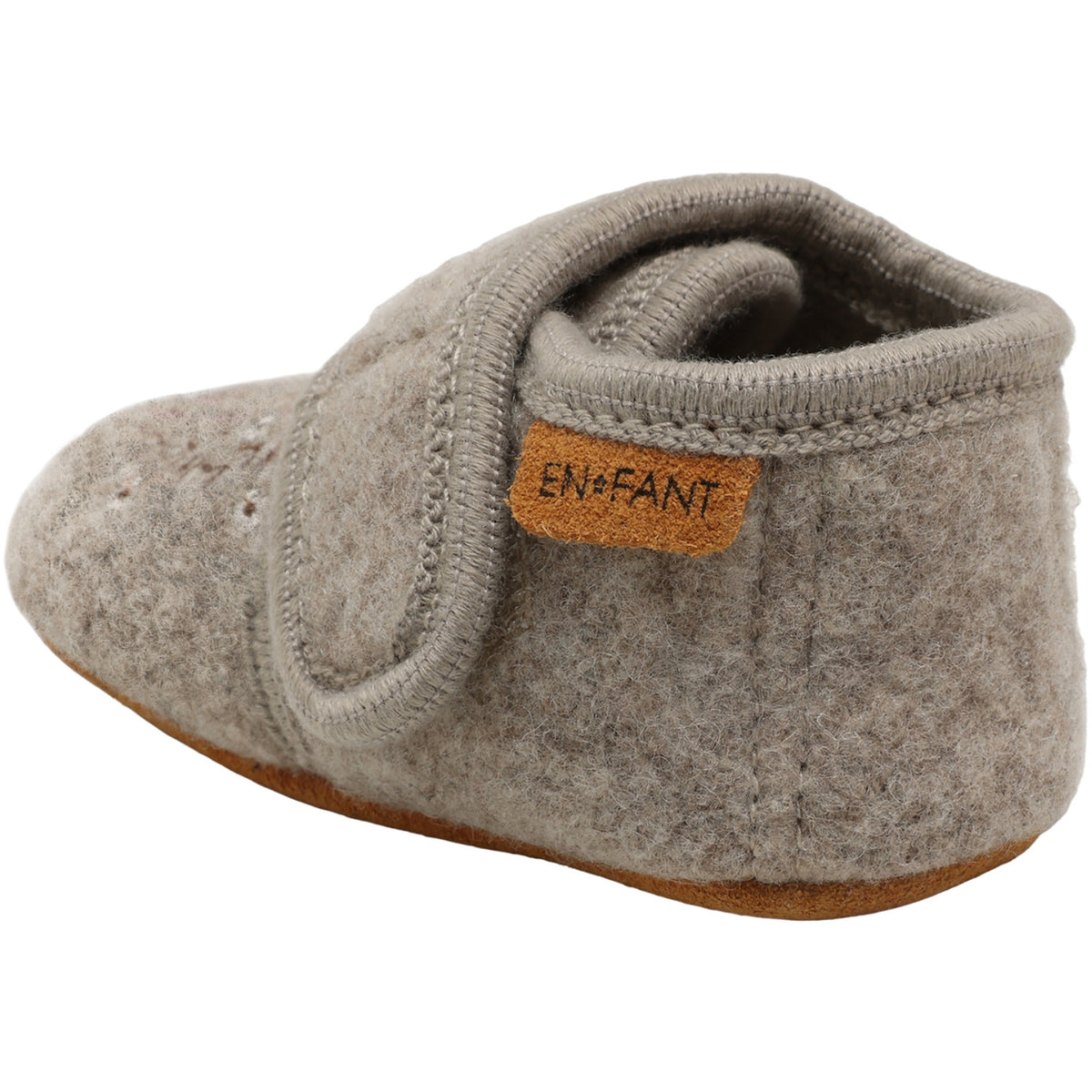 En Fant Sand Melange-Beige Uld Futter M/ Embroidery
