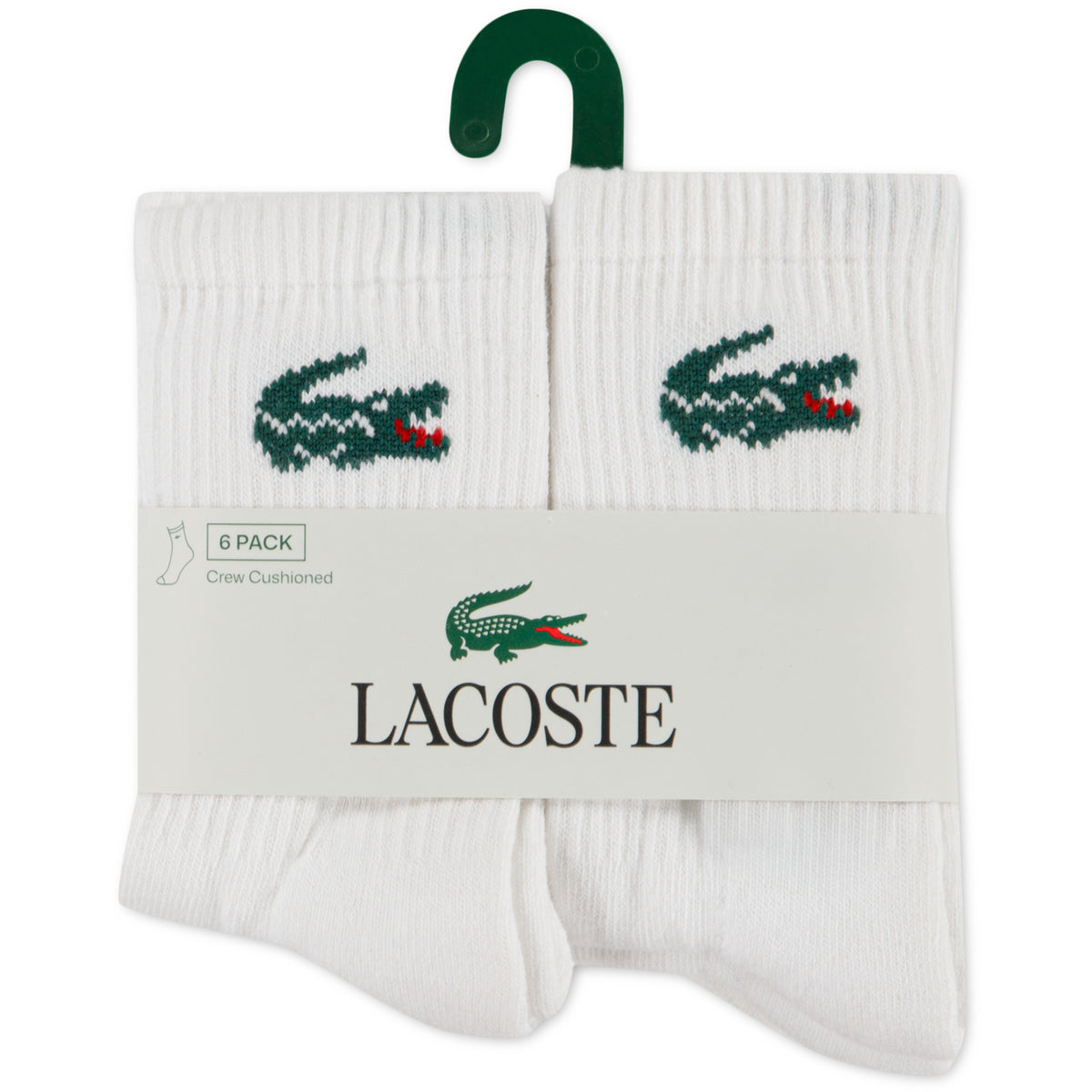 LACOSTE Blanc 6Pk Crew Strømper
