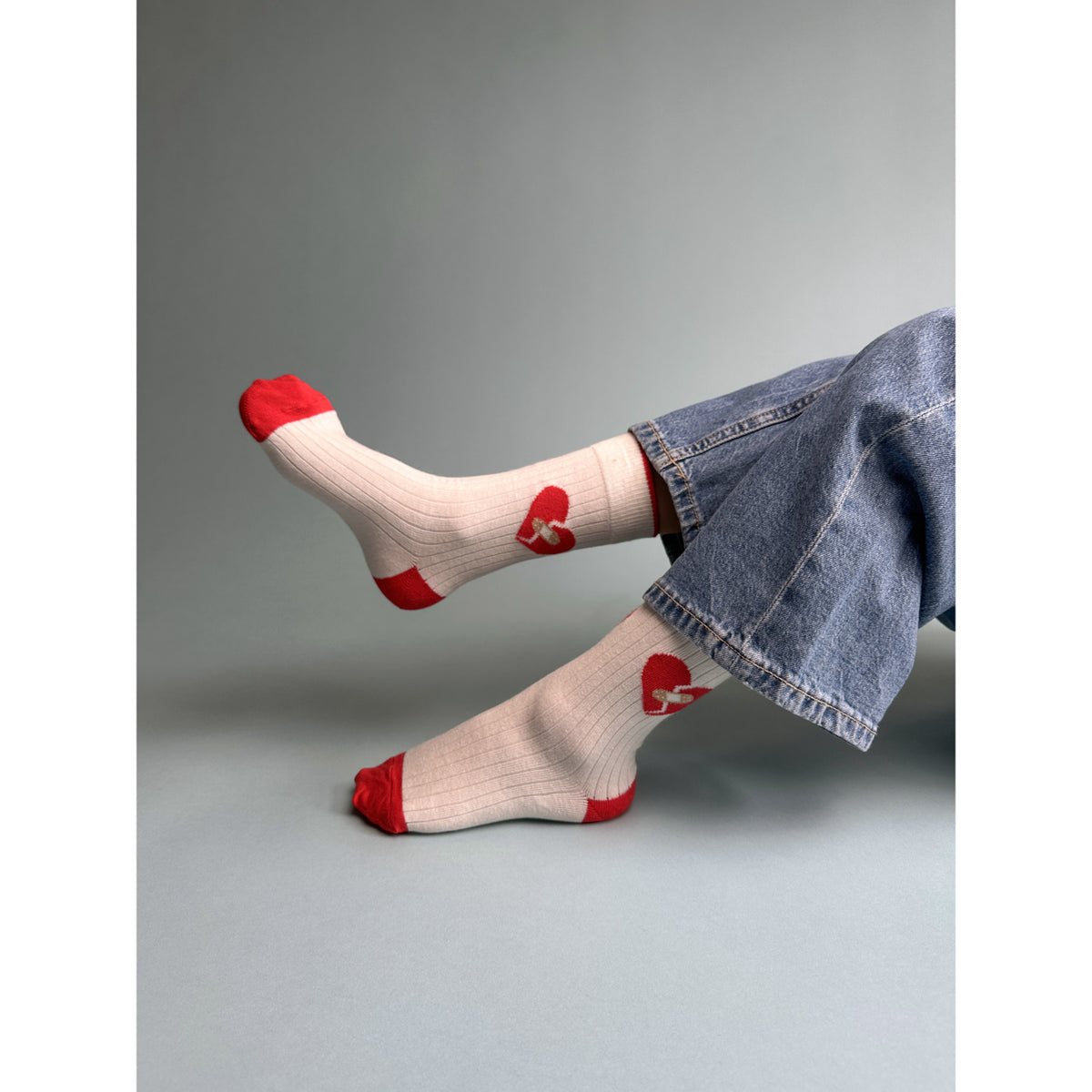 Mp Danmark x Børns Vilkår Cream Heart Strømper - 2-pack