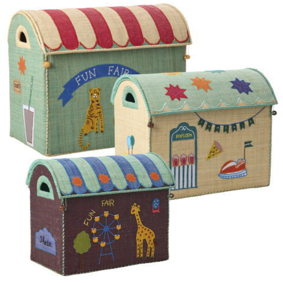 Rice Mint Fun Fair Theme Raffia Toy Kurve 3-Pack