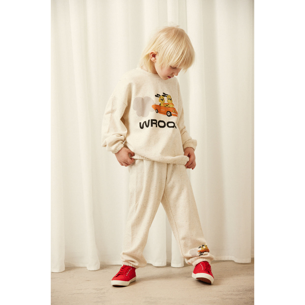 Mini Rodini Off-White Racing Rabbits Sp Sweatpants