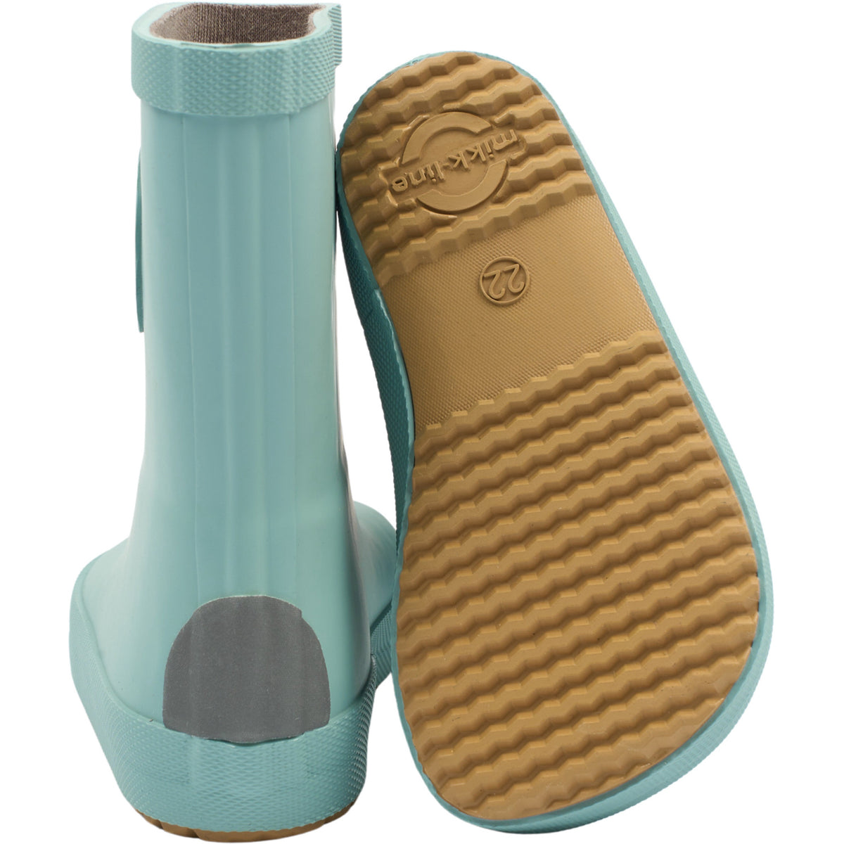 Mikk-Line Stone Blue Gummistøvler Solid - Barefoot