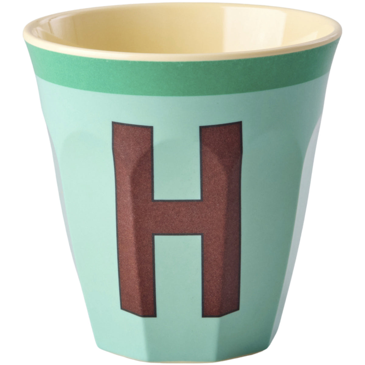 Rice Melamin Kop Med The Letter H - Vintage - Mint Green - Medium - 250 Ml