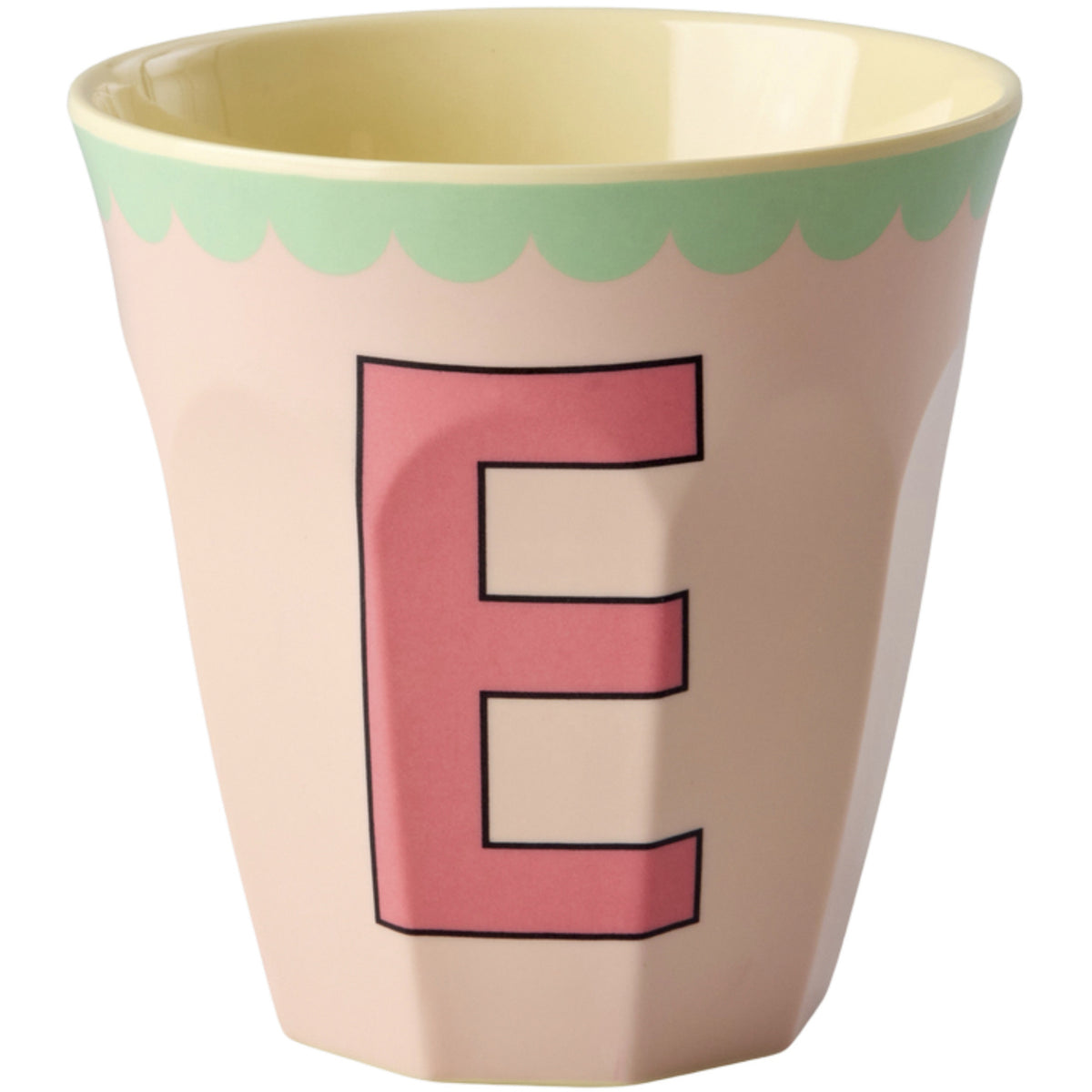 Rice Melamin Kop Med The Letter E - Vintage - Soft Pink - Medium - 250 Ml