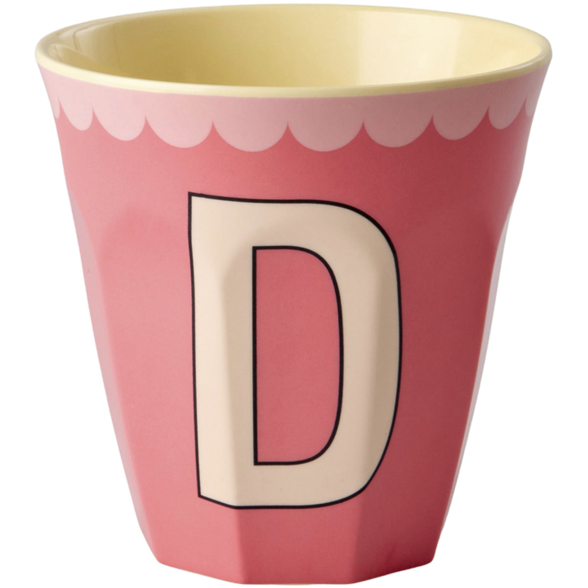 Rice Melamin Kop Med The Letter D - Vintage - Salmon - Medium - 250 Ml