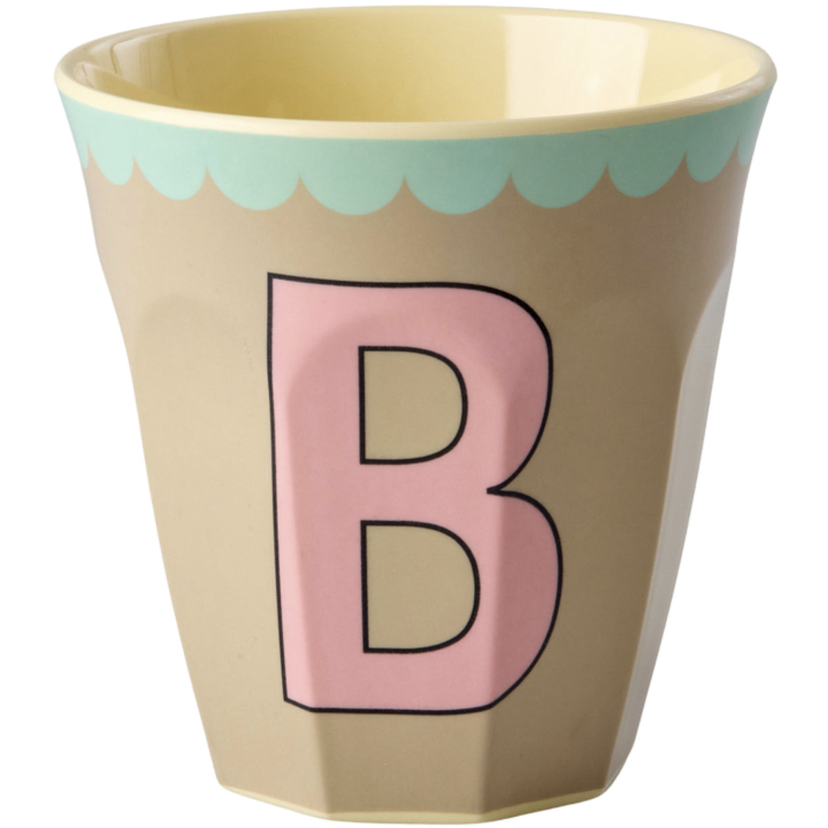 Rice Melamin Kop Med The Letter B - Vintage - Beige - Medium - 250 Ml