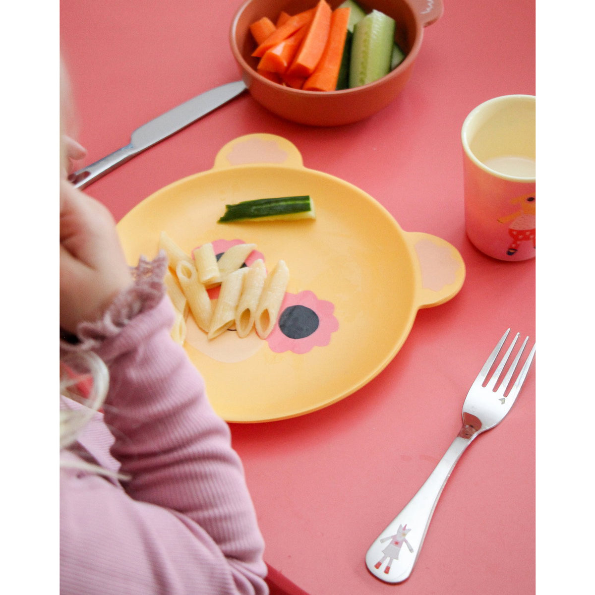 Rice Rustfrit Stål Kids Bestik Sæt Med Enhjørning And Dog Print