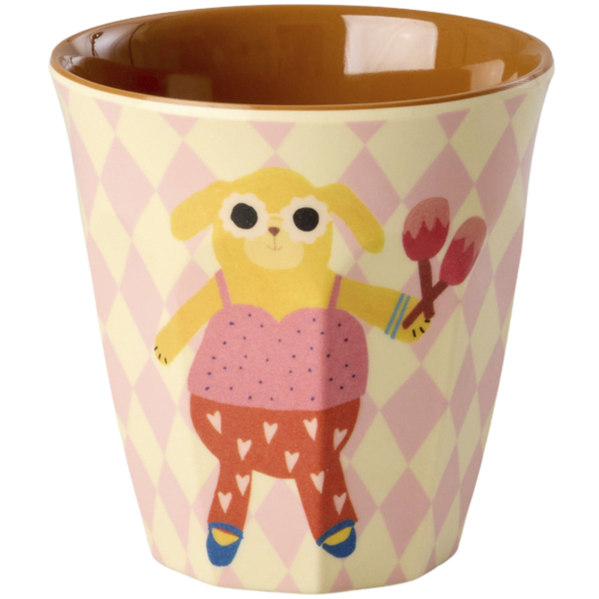 Rice Melamin Kids Kop Med Pink Musik Band Print - Small - 6 Pak - 160 Ml