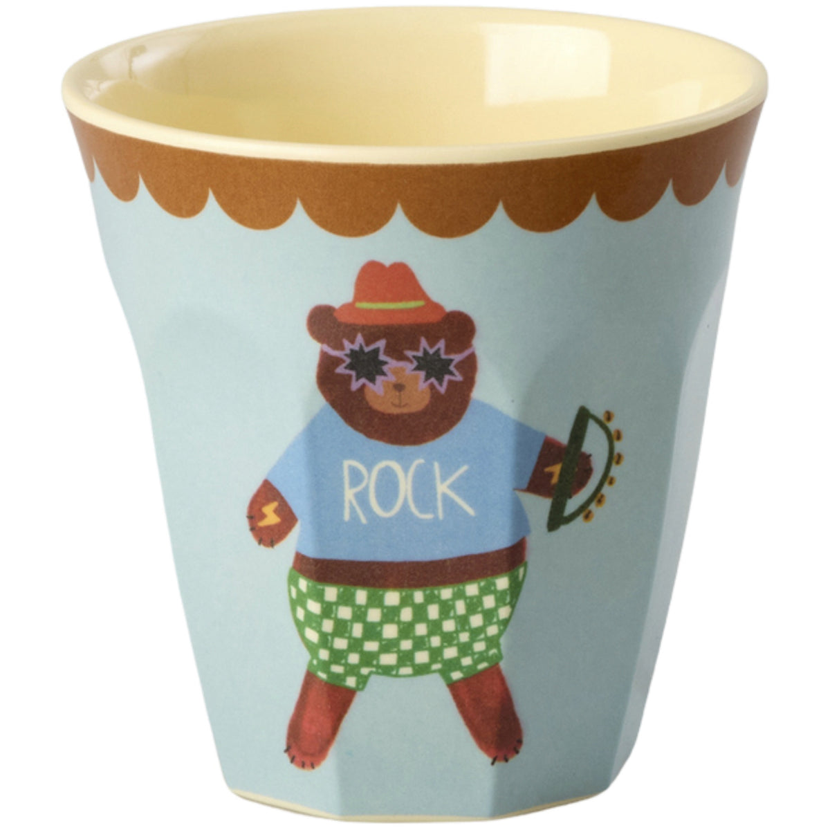 Rice Melamin Kids Kop Med Blue Musik Band Print - Small - 6 Pak - 160 Ml