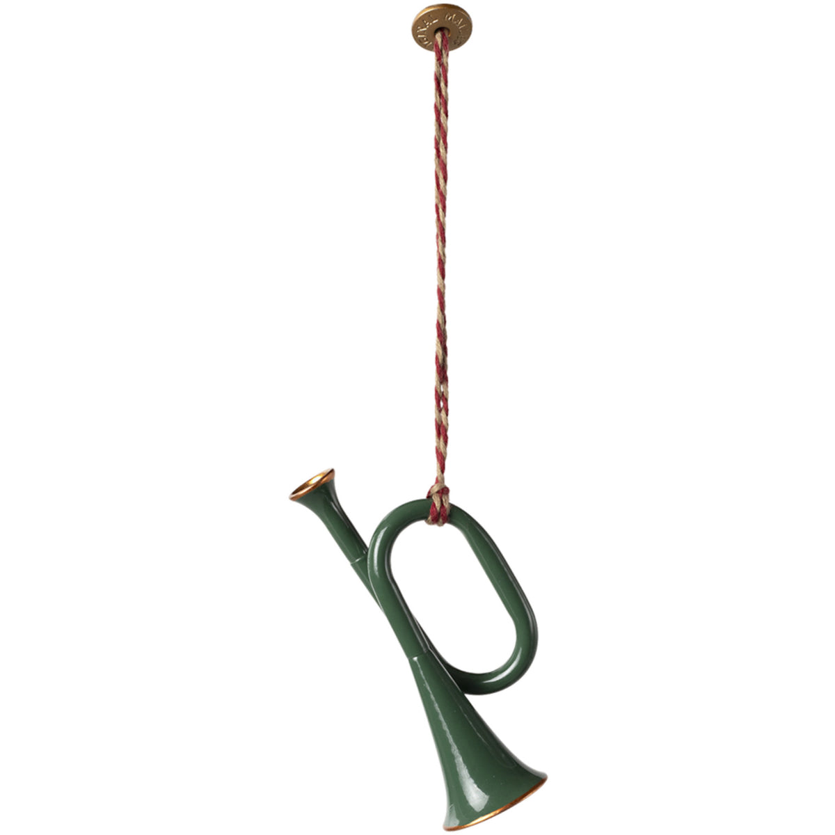 Maileg Metal ornament, Trompet - Mørkegrøn
