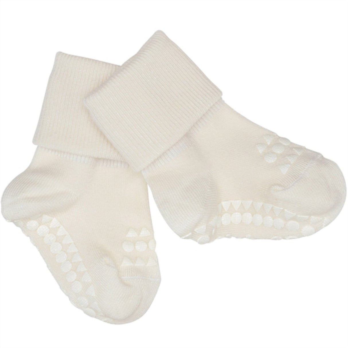 Gobabygo Off White Non Slip Strømper Organic Bomuld