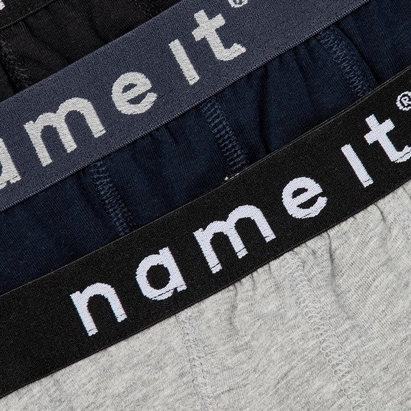 Name it Black/Grey Melange 3-pak Noos Boxershorts
