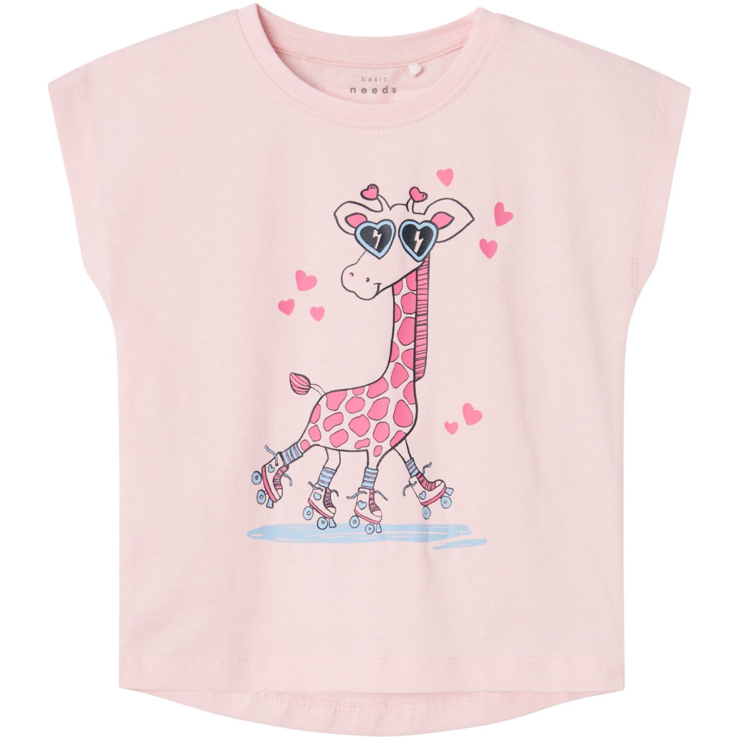 Name It Parfait Pink Giraffe Violet T-Shirt