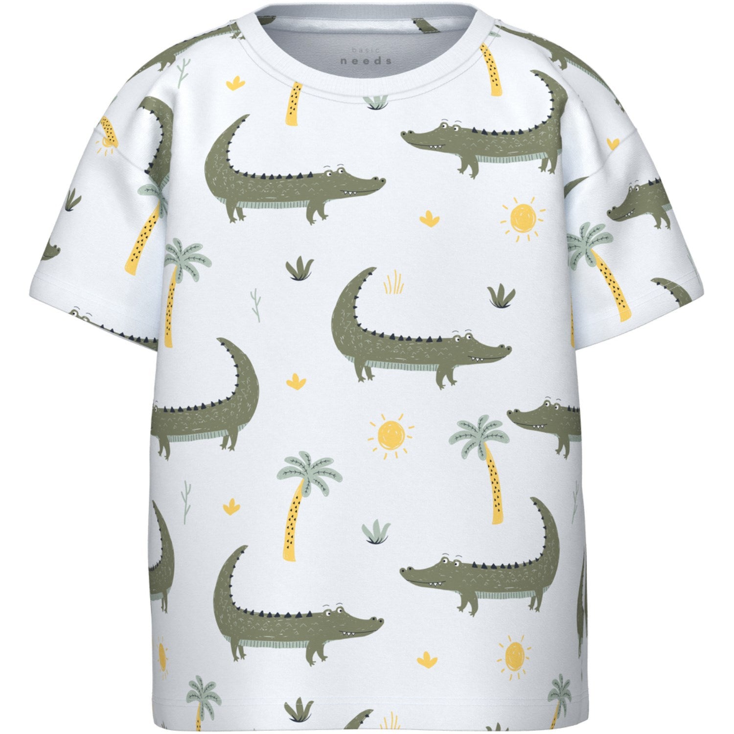 Name It Bright White Crocodiles Valther Løs T-Shirt