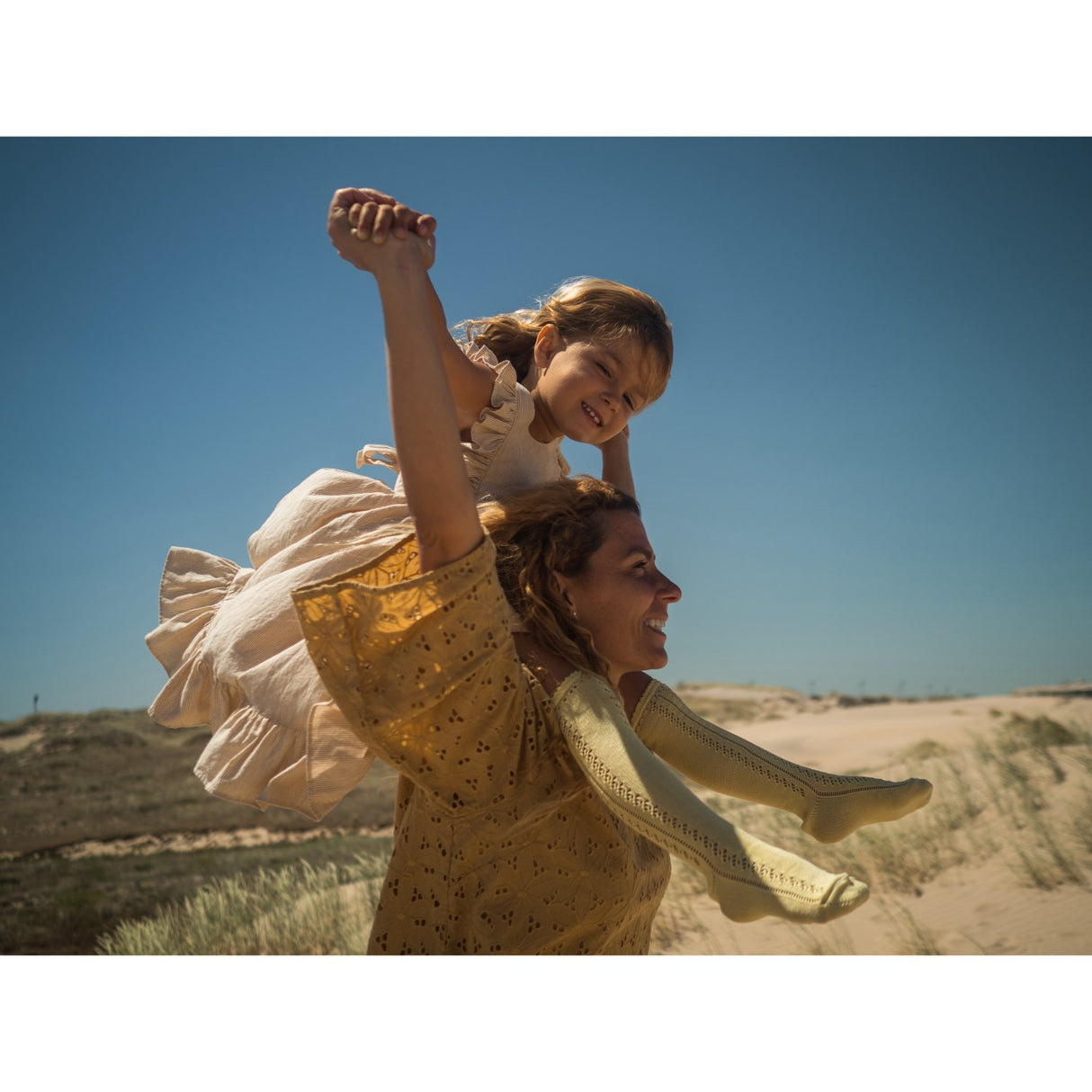 MarMar Fine Cotton Dijon Stripe Danita Frill Kjole