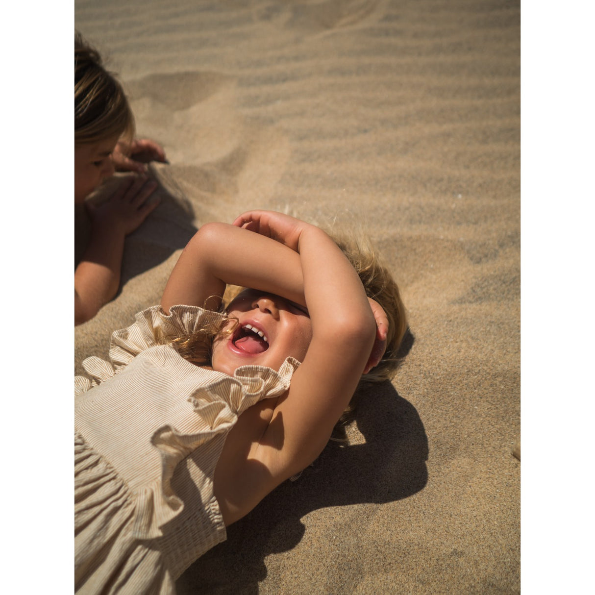 MarMar Fine Cotton Dijon Stripe Danita Frill Kjole