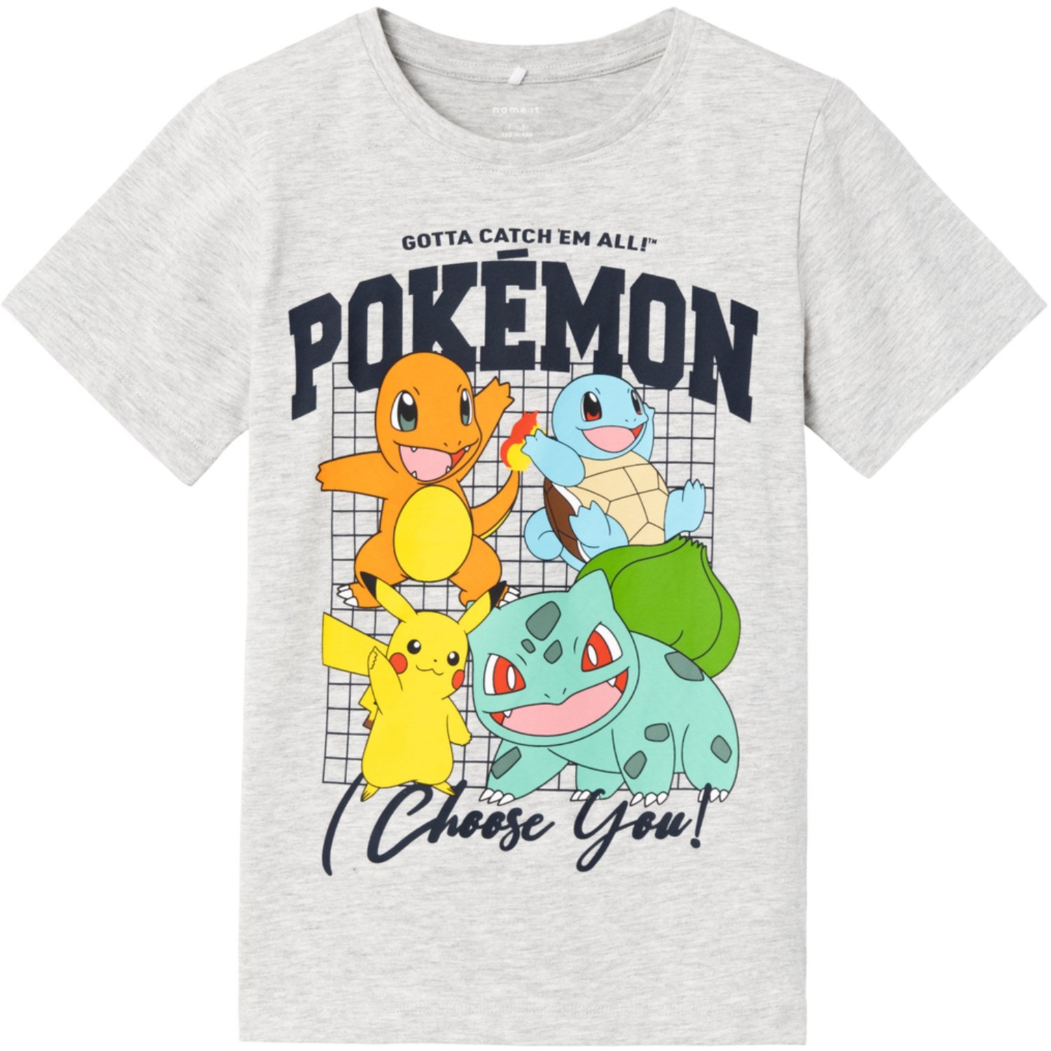 Name It Light Grey Melange Adan Pokemon T-Shirt