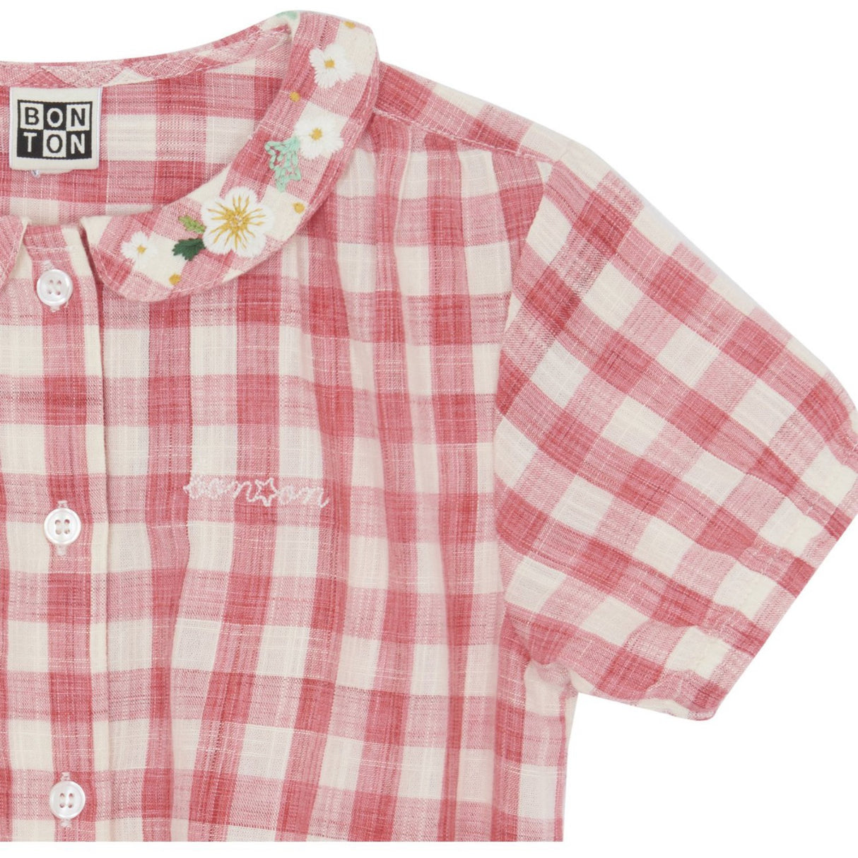 BONTON Carreau Rouge Airelle Bluse