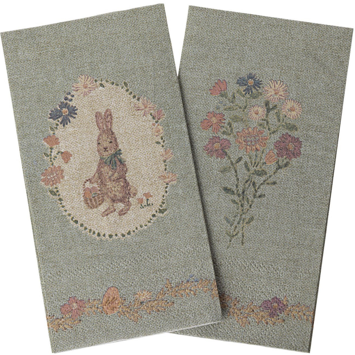Maileg Påske Servietter, Lapin De Pâques - Green/Green
