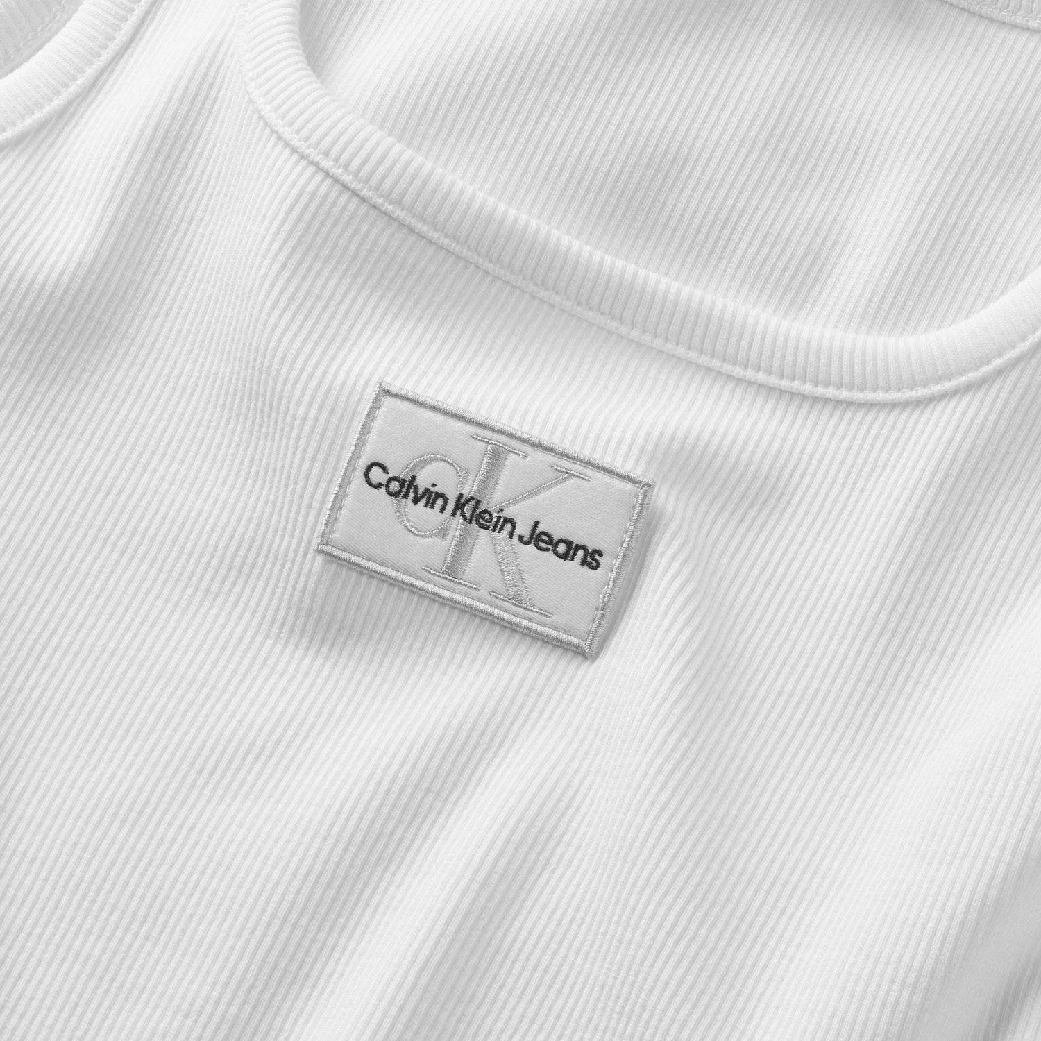 Calvin Klein Rib Badge Tank Top Bright White 7