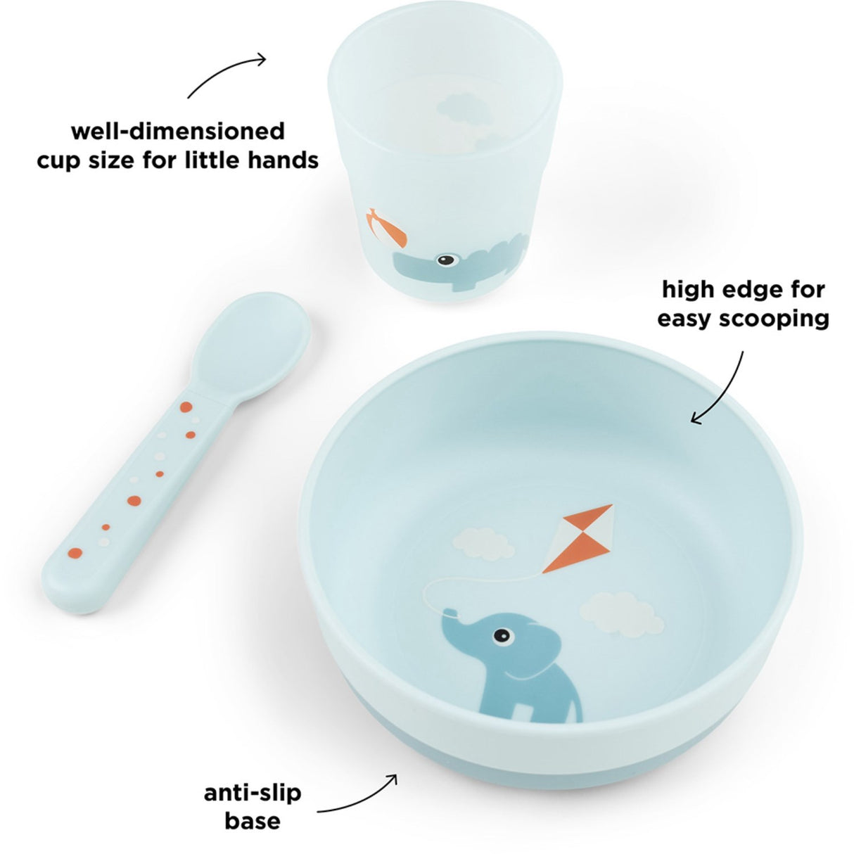 DonebyDeer Foodie Første Spisesæt Playground Blå