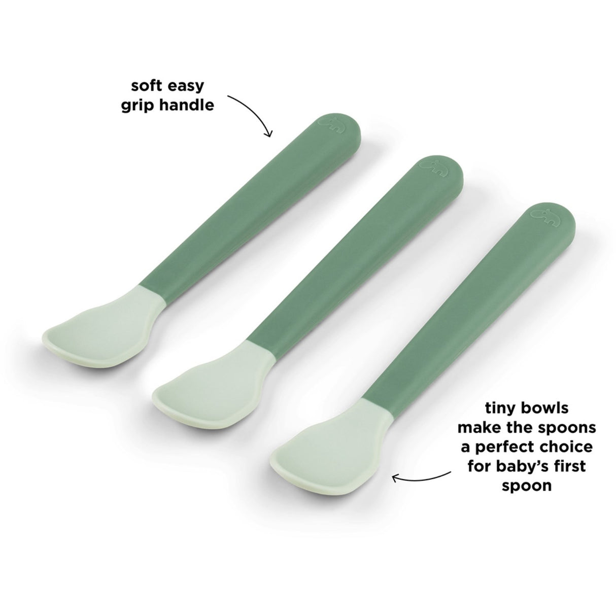 DonebyDeer Foodie Easy-Grip Babyske 3-Pak Grøn