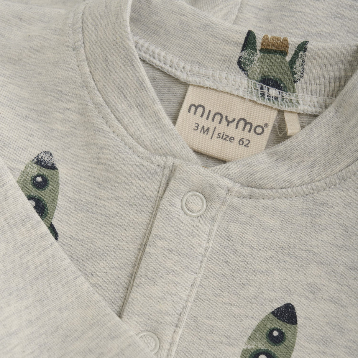 Minymo Grey Melange Sweat Heldragt AOP