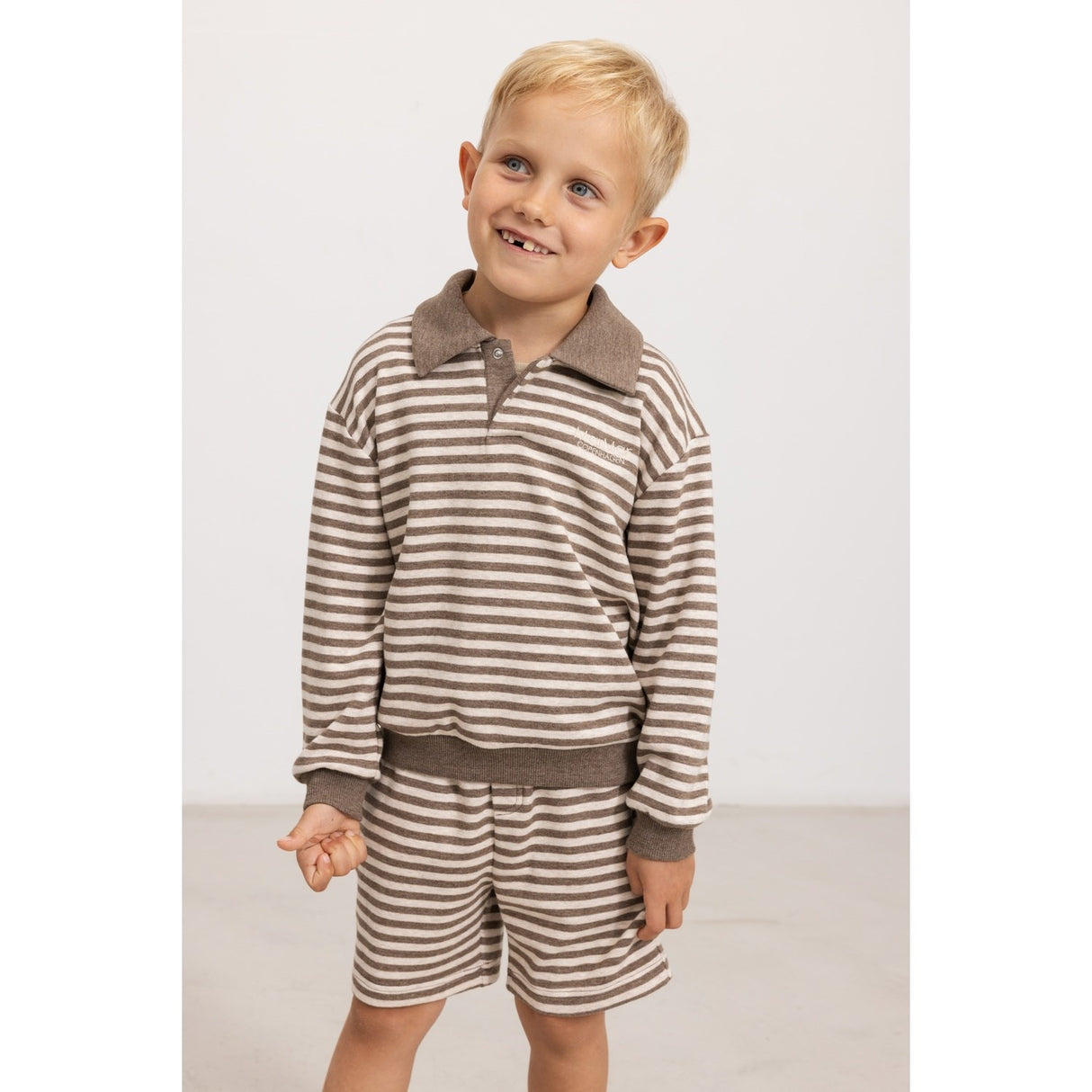 MarMar Modal Sweat Brown Stripe Melange Pelon S Shorts