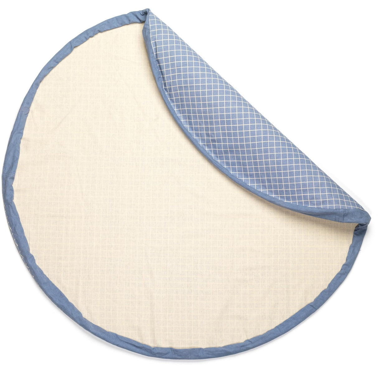 Play&Go Organic Grid Blue 2-in-1 Legetæppe