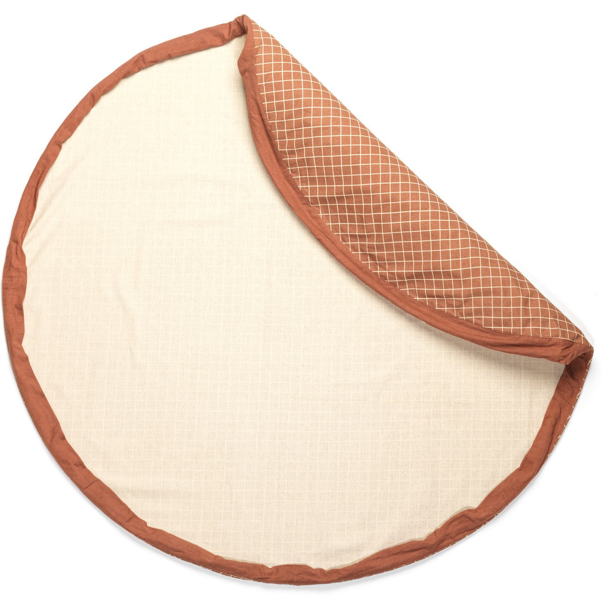Play&Go Organic Grid Brown 2-in-1 Legetæppe