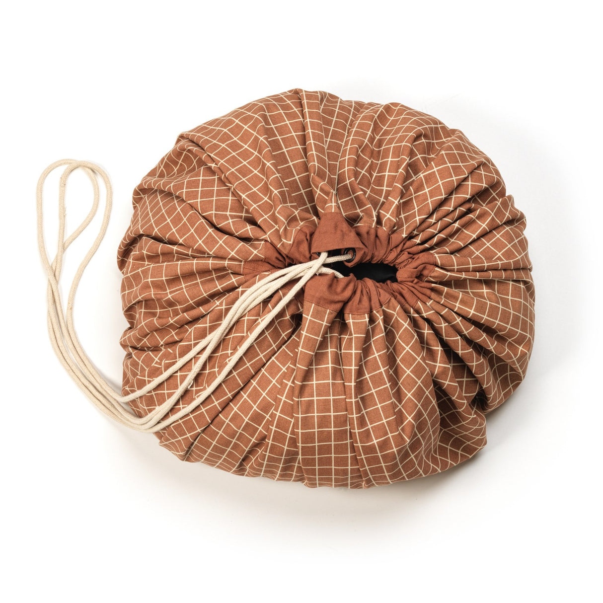 Play&Go Organic Grid Brown 2-in-1 Legetæppe